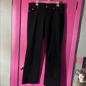 True Religion Black Denim Jeans with Gold Buttons